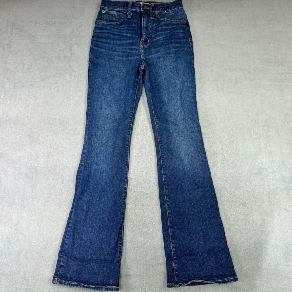 Madewell Skinny Flare Jeans Womens Blue Dark wash Curvy High Rise Stretch 28x30